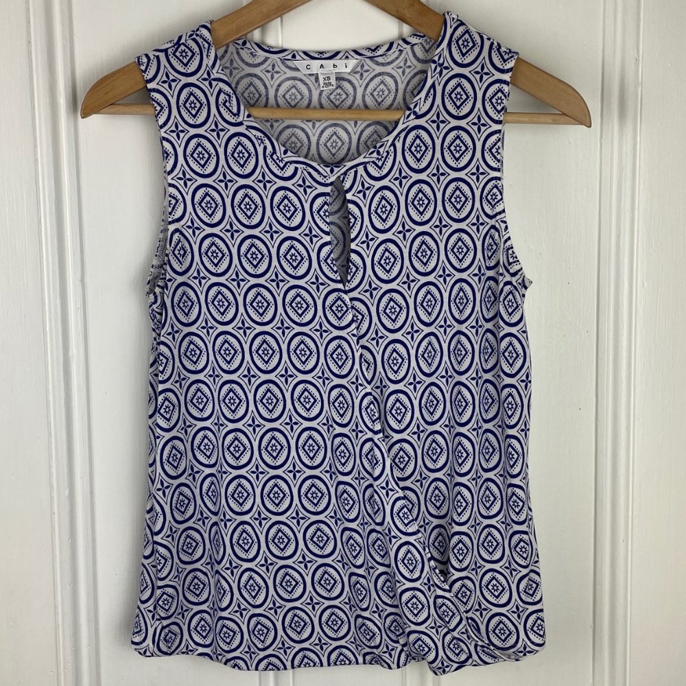 CAbi Medallion Keyhole Crossover Wrap Top